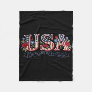 250 Years American 1776 2026 250th Usa Birthday 4t Fleece Blanket
