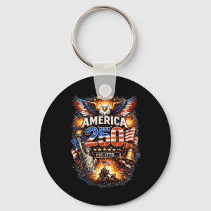 250 Years American 1776 2026 250th Usa Birthday 4t Key Ring