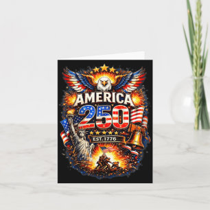 250 Years American 1776 2026 250th USA Birthday Card