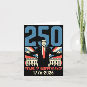250 Years American 1776 2026 250th USA Birthday Card