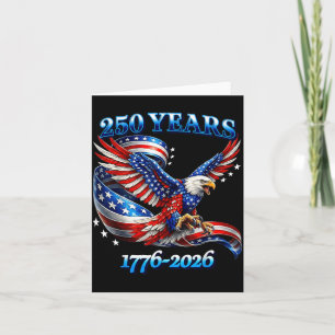 250 Years American 1776 2026 250th USA Birthday Card