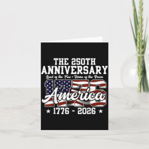 250 Years American 1776 2026 250th USA Birthday Card