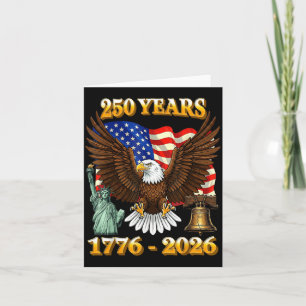 250 Years American 1776 2026 250th USA Birthday Card