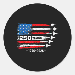 250 Years American 1776 2026 250th USA Birthday Classic Round Sticker