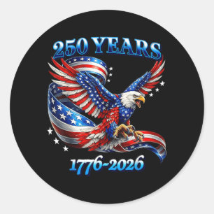250 Years American 1776 2026 250th USA Birthday Classic Round Sticker
