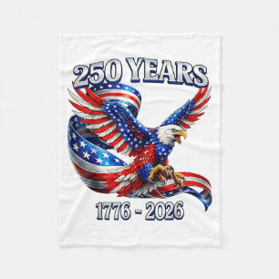250 Years American 1776 2026 250th USA Birthday Fleece Blanket