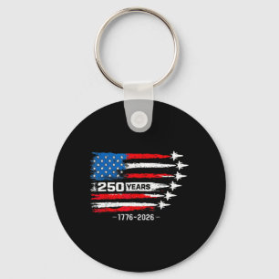 250 Years American 1776 2026 250th USA Birthday Key Ring