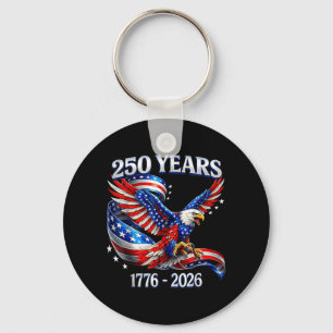 250 Years American 1776 2026 250th USA Birthday Key Ring