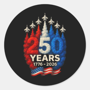 250 Years American 1776 2026 250th Usa Patriotic 4 Classic Round Sticker