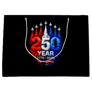 250 Years American 1776 2026 250th USA Patriotic 4 Large Gift Bag