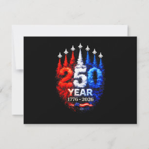250 Years American 1776 2026 250th USA Patriotic 4 Thank You Card