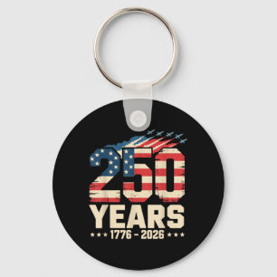 250 Years American 1776 2026 250th USA Patriotic Key Ring