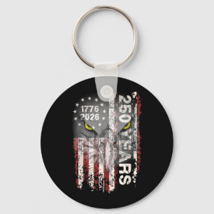 250 Years American 1776 2026 250th USA Patriotic Key Ring