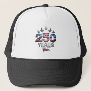 250 Years American 1776 2026 250th USA Patriotic Trucker Hat