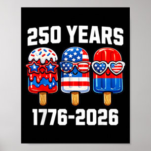 250 Years American 1776 2026 250th USA Student Boy Poster