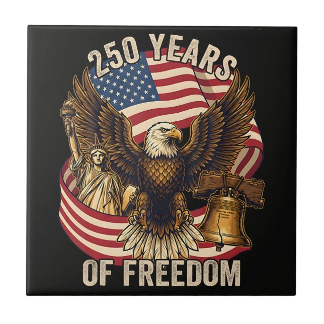 250 Years American 1776-2026 Ceramic Tile (Front)