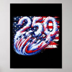 250 Years American 1776 2026 Fighter Jet Aeroplane Poster