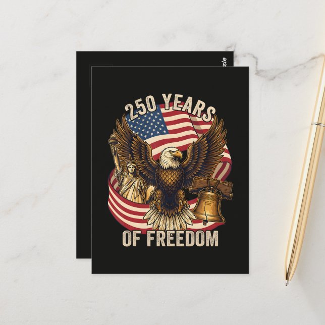 250 Years American 1776-2026 Postcard (Front/Back In Situ)