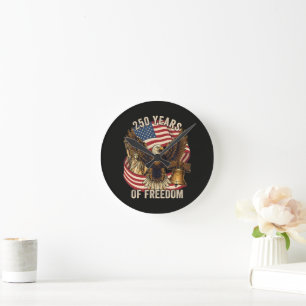 250 Years American 1776-2026 Round Clock