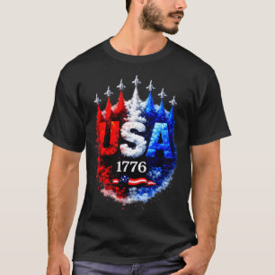 250 years american 1776 usa flag fighter jets 4th T-Shirt