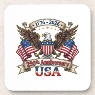 250 Years American 250th 4th of July Anniversary 1 Coaster