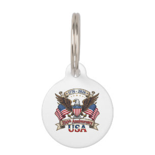 250 Years American 250th 4th of July Anniversary 1 Pet Tag