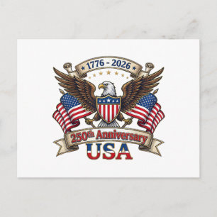250 Years American 250th 4th of July Anniversary 1 Postcard