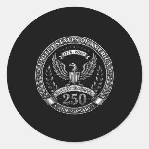 250 Years American 250th 4th of July Anniversary Classic Round Sticker
