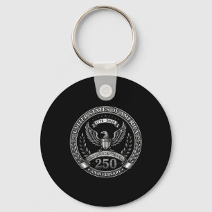 250 Years American 250th 4th of July Anniversary Key Ring