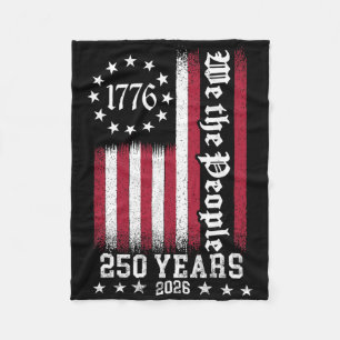 250 Years American 250th Anniversary 1776-2026 4th Fleece Blanket