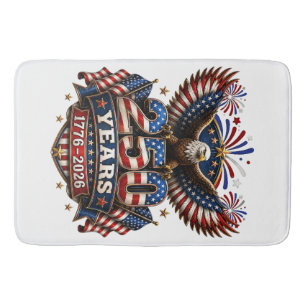 250 Years American 250th Anniversary 4th of July Bath Mat