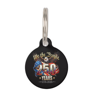 250 Years American 250th Anniversary 4th of July Pet Tag