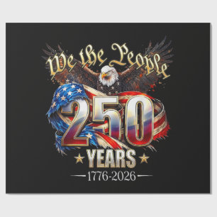 250 Years American 250th Anniversary 4th of July Wrapping Paper