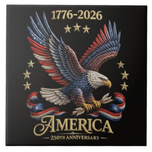 250 Years American 250th Anniversary Eagle Ceramic Tile