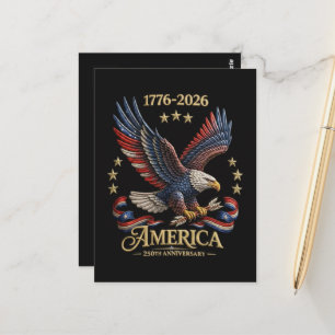 250 Years American 250th Anniversary Eagle Postcard