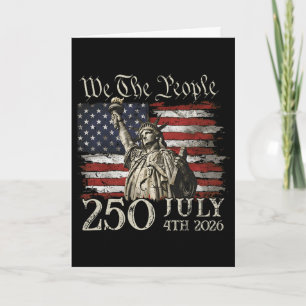 250 Years American 250th Anniversary Us Usa Flag 4 Card