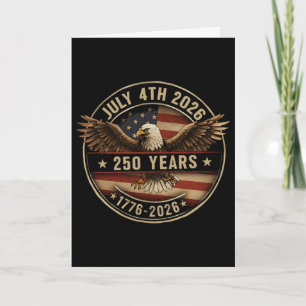 250 Years American 250th Anniversary Us Usa Flag 4 Card