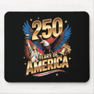 250 Years American 250th Anniversary US USA Flag Mouse Pad