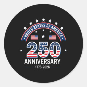 250 Years American 250th Anniversary Usa 4th Of Ju Classic Round Sticker