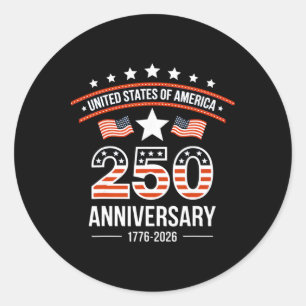 250 Years American 250th Anniversary Usa 4th Of Ju Classic Round Sticker