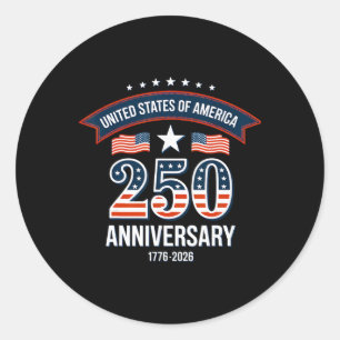 250 Years American 250th Anniversary Usa 4th Of Ju Classic Round Sticker