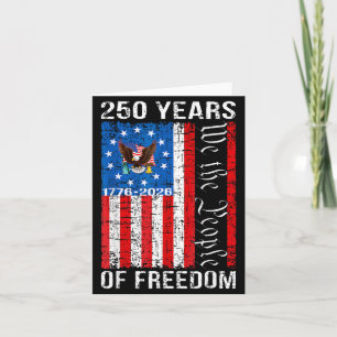 250 Years American 250th Anniversary USA Flag 4th Card