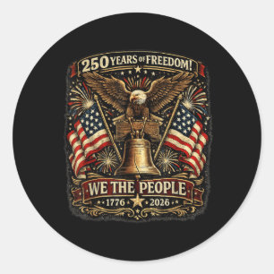 250 Years American 250th Anniversary USA Flag 4th Classic Round Sticker