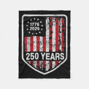 250 Years American 250th Anniversary USA Flag 4th Fleece Blanket
