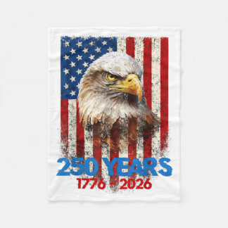 250 Years American 250th Anniversary USA Flag 4th Fleece Blanket