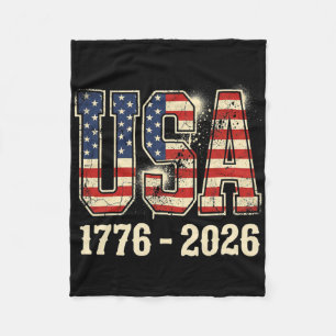 250 Years American 250th Anniversary Usa Flag 4th Fleece Blanket