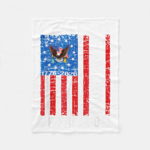 250 Years American 250th Anniversary USA Flag 4th Fleece Blanket