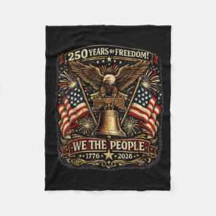 250 Years American 250th Anniversary USA Flag 4th Fleece Blanket