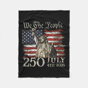 250 Years American 250th Anniversary USA Flag 4th Fleece Blanket
