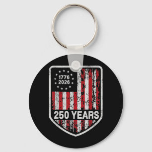 250 Years American 250th Anniversary USA Flag 4th Key Ring